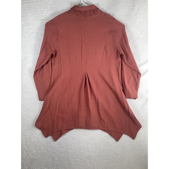 Soft Surroundings Crepe Tunic Womens Large Plein Air Button Down Long Sleeve - Picture 2 of 15
